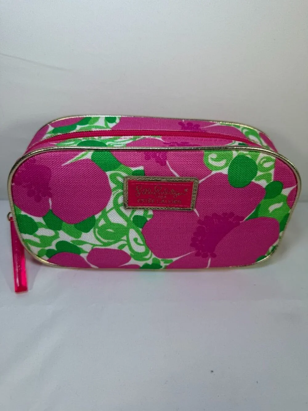 NEW! LILLY PULITZER x Estee Lauder Pink Cosmetic Makeup Case Pouch